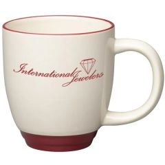 14 Oz Almond W/ Color Lip and Base Accentbistro Mug