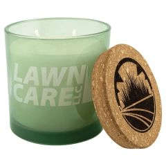 14 Oz Citronella Candle In Green Glass Holder With Cork Lid