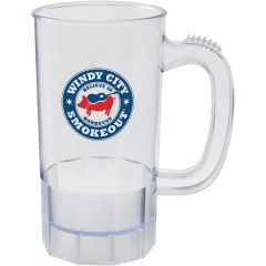 14 Oz Clear Plastic Fluted Mug W/Handle