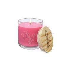 14 Oz Peony Rose Candle In Glass Holder W/ Wood Lid