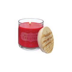 14 Oz Peppermint Twist Candle In Glass Holder W/ Wood Lid