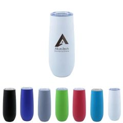 14 Oz Stainless Steel Champagne Flute With Rubberized Finish