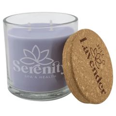 14 Oz Wild Lavender Candle In A Glass Holder With Cork Lid
