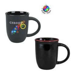 14 Oz Black Salem Mug With Colored Halo