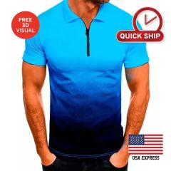 150 GSM Mesh Jersey 1/4 Zip Polo Shirt Full Dye Sublimation