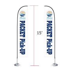 15 Ft Double Side Sail Flags Banners
