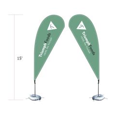 15 Ft Double Size Custom Teardrop Flag Banners
