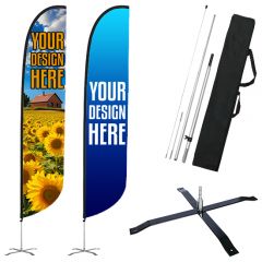 15 Ft Premium Double Sided Convex Flag Pole Ground Stake