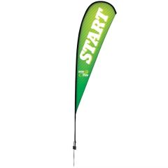 15 Ft Premium Teardrop Sail Sign Flag, 1-Sided, Ground Spike