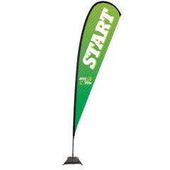 15 Ft Premium Teardrop Sail Sign Flag, 1-Sided, Scissor Base