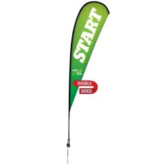 15 Ft Premium Teardrop Sail Sign Flag, 2-Sided, Ground Spike
