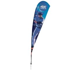 15 Ft Streamline Teardrop Sail Sign Flag 1-Sided, Ground Spike