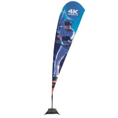 15 Ft Streamline Teardrop Sail Sign Flag 1-Sided, Scissor Base