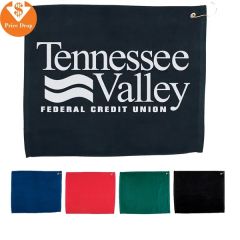 15 Inch X 18 Inch Hemmed Golf Towel W/ Grommet and Hook