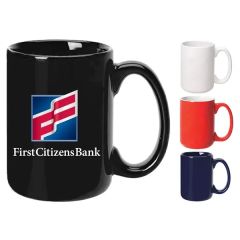 15 Oz Ceramic Dishwasher-Safe Coffee Mug W/ Handle