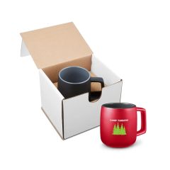 15 Oz Geo Square Handle Ceramic Mug In Mailer