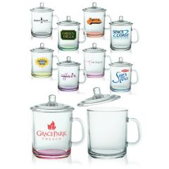 15 Oz. Glass Tea Cups With Lids