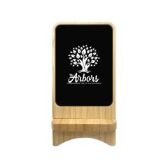 15W Bamboo Detachable Light Up Logo Wireless Charger Stand