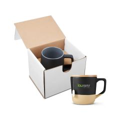 16.5 Oz Boston Ceramic Mug With Wood Lid In Mailer