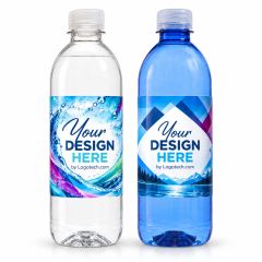 16.9 Oz / 500 mL Bullet Bottles Clear Or Blue With Flat Cap