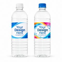 16.9 Oz / 500 mL Ribbed Bullet Bottles Clear With Flat Cap