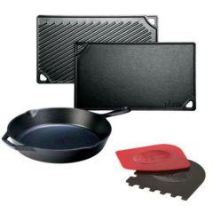 16.75 Inch  Griddle, 12 Inch  Skillet, & 2 Scrapers