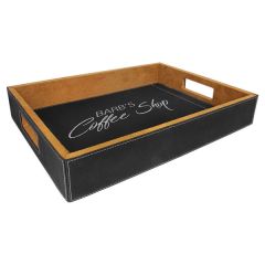 16 Inch X 12 Inch Laserable Leatherette Serving Tray