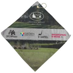 16 Inch X 16 Inch Full Color Microfiber Golf Towel