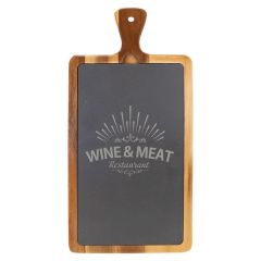 16 Inch X 7 3/4 Inch Acacia Wood/Slate Cutting Board