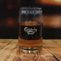 16 Oz Beer Can Glass - Usa, Laser, Standard