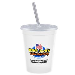 16 Oz Stadium Cup With Lid & Straw - Digital
