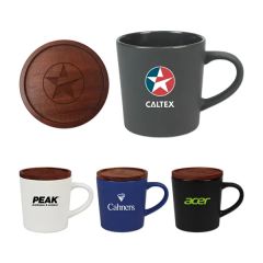 16 Oz Ceramic Mug With Lid/Coaster