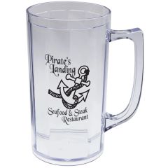 16 Oz Clear Plastic Beer Mug W/Handle