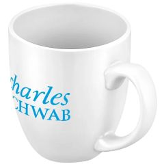 16 Oz Curved Ceramic Coffee Mug With D-Handle