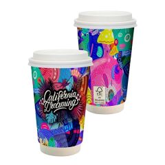 16 Oz Full Color Paper Cup With Lid