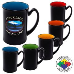 16 Oz Gloss Two Tone Marco Black Mug