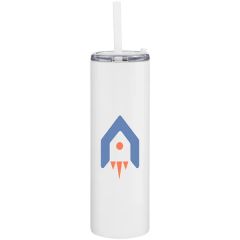 16 Oz Lane Double Wall Stainless Tumbler With Straw