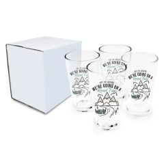 16 Oz Pint Glass - Gift Set Of 4, Full Color Digital