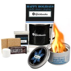 16 Oz Speckled Camp Mug W/Portable Campfire, Hot Choc, Smore