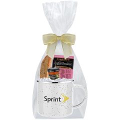 16 Oz Speckled Camping Mug Gift Sets Filled With Snacks
