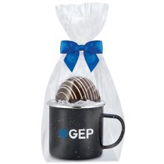 16 Oz Speckled Camping Mug Gift Sets Filled With Snacks