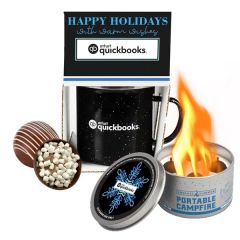 16 Oz Speckled Camping Mug W/Portable Campfire & Milk Choc
