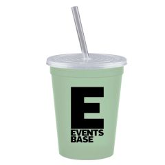 16 Oz Stadium Cup With Lid & Straw