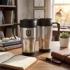 16 Oz Stainless Steel Slide Action Travel Mug