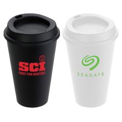 16 Oz Travel Reusable Coffee Cup W/ Splash-Proof Lid
