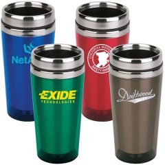 16 Oz Travel Stainless Vacuum Insulated Coffee Cup W/ Lid