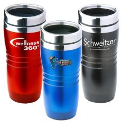 16 Oz Travel Stainless Vacuum Insulated Coffee Cup W/ Lid