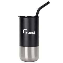 16 Oz Tumbler W/ Stainless Steel Straw & Plastic Liner