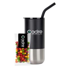 16 Oz Tumbler W/ Stainless Steel Straw & Skittles Candy