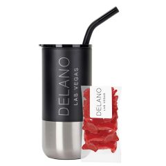 16 Oz Tumbler W/ Stainless Steel Straw & Swedish Fish